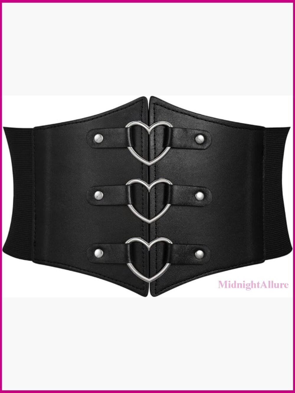Wide Corset Belt with Metal O-Ring Heart-Ring for Waist Shaping Cosplay